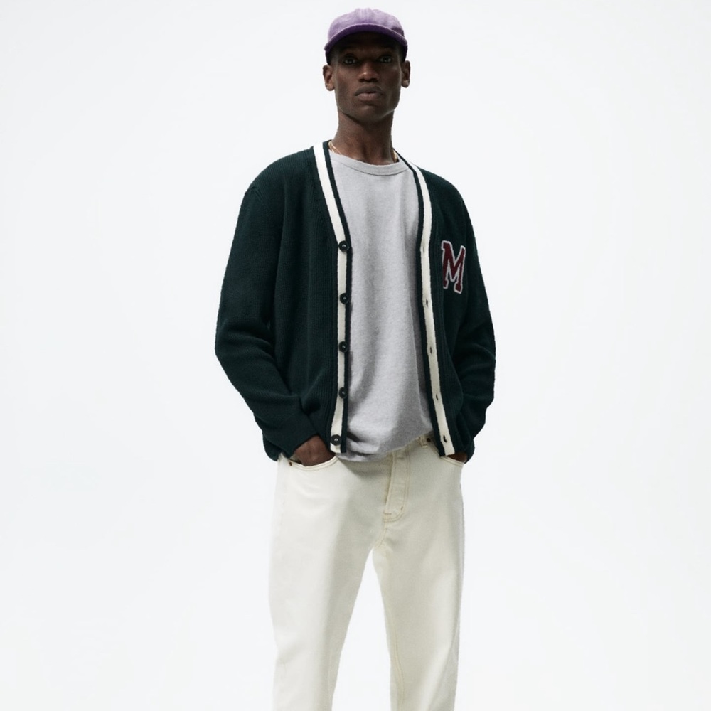 Letter Patch Cardigan - image 1